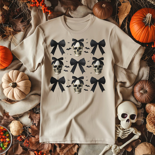 Halloween Skulls and Bows TShirt