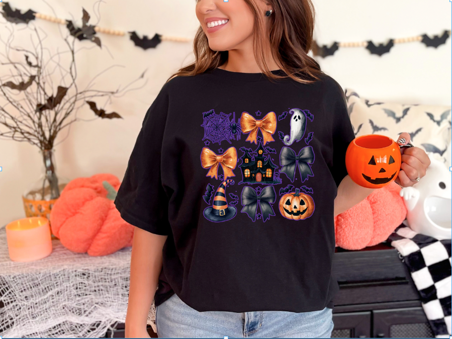 Halloween Bows Pumpkins Ghosts So Cute TShirt